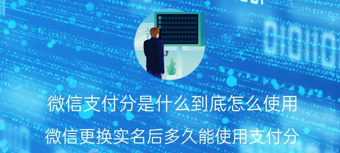 微信支付分是什么到底怎么使用 微信更换实名后多久能使用支付分？